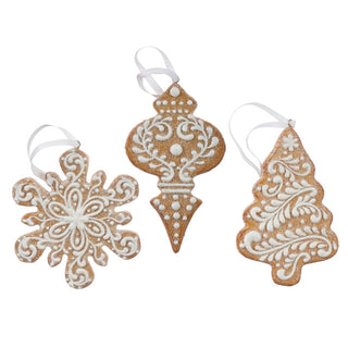 White Icing Gingerbread Cookies Ornaments
