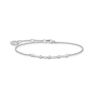Baguette White Stone Bracelet - Silver