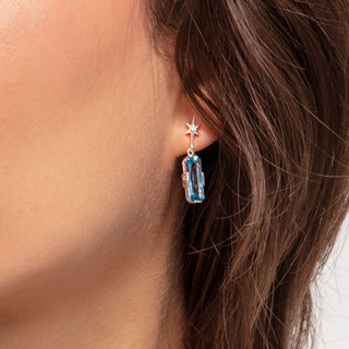 Blue Stone With Star Earrings