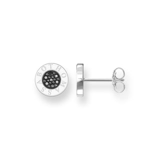 Classic Pavé Black And Silver Ear Studs