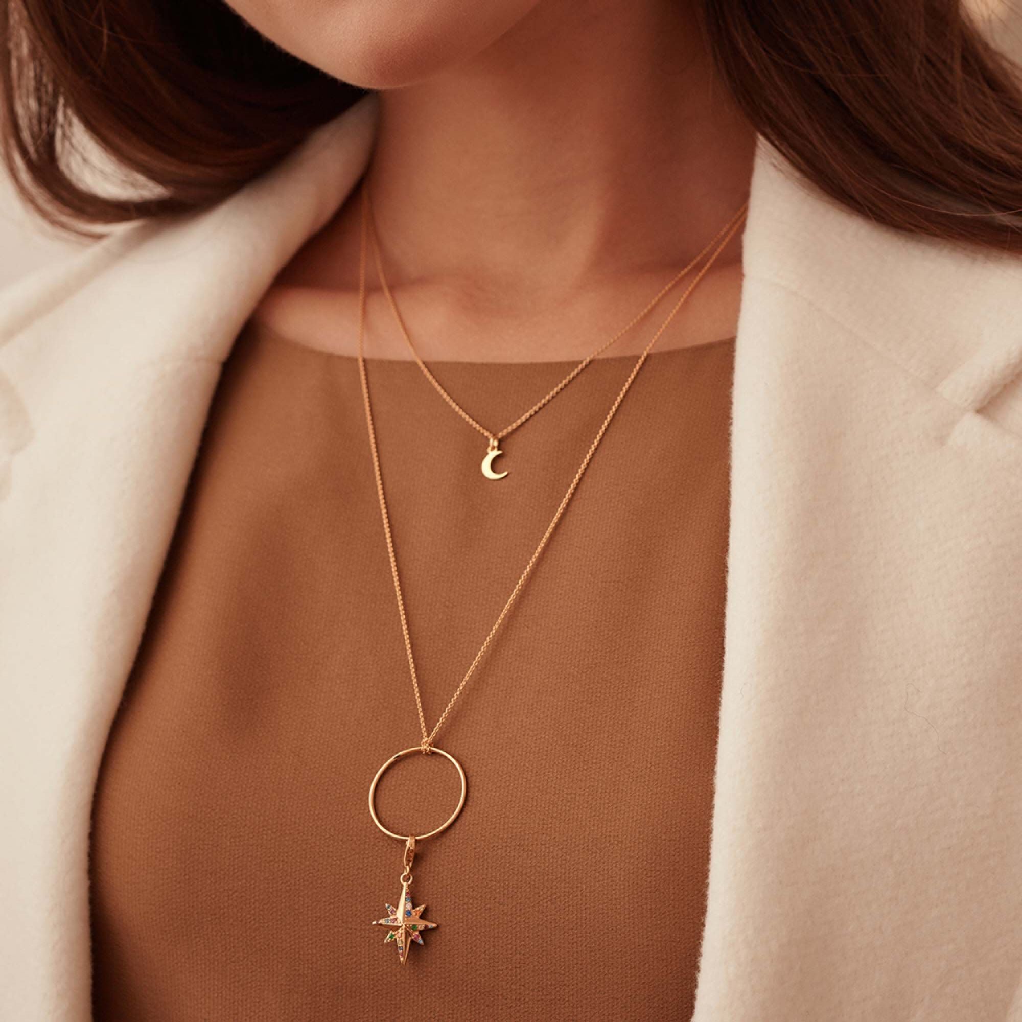 Crescent Moon Necklace - Gold