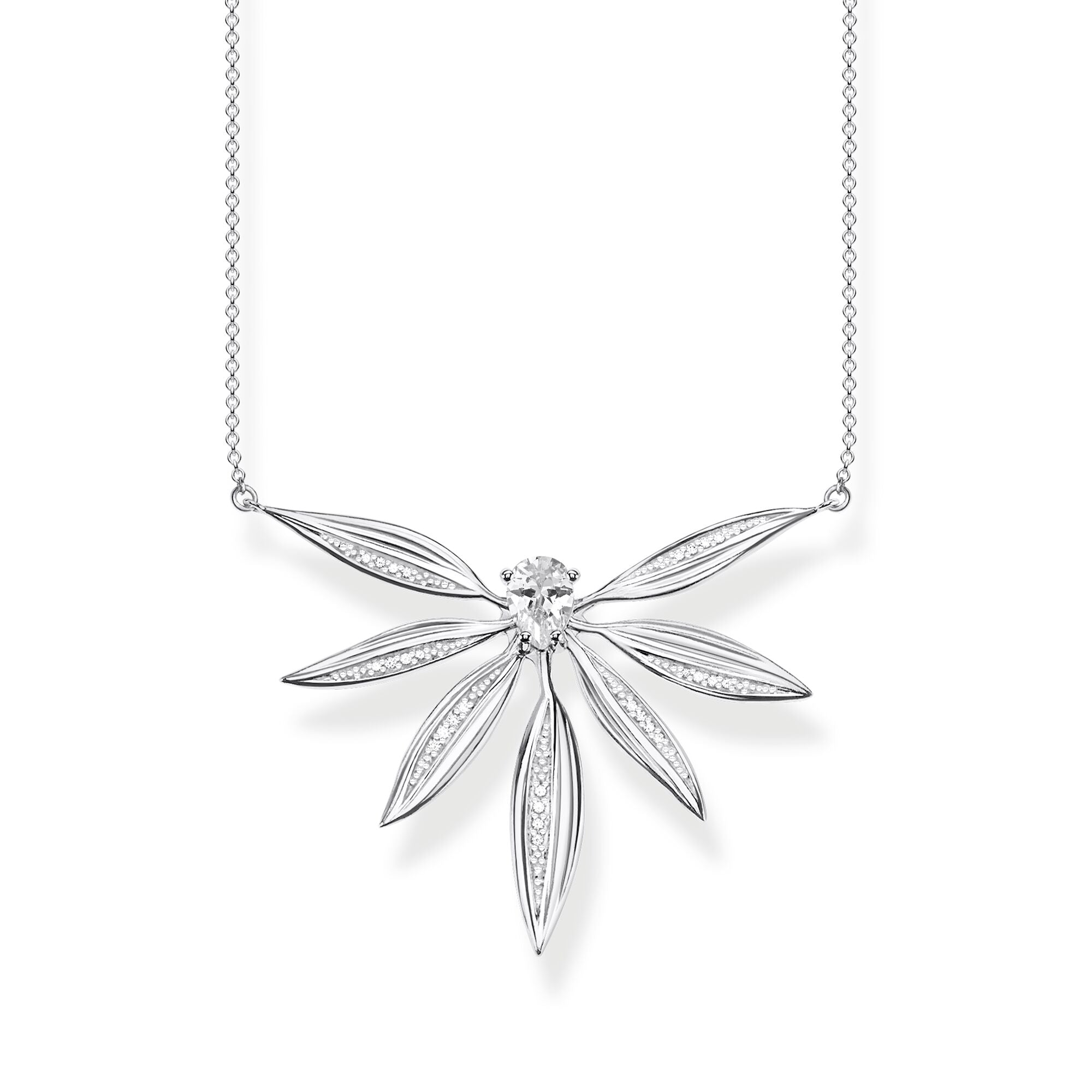 Leaves Necklace Large - Silver