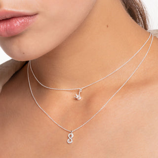 Pavé Infinity Necklace - Silver