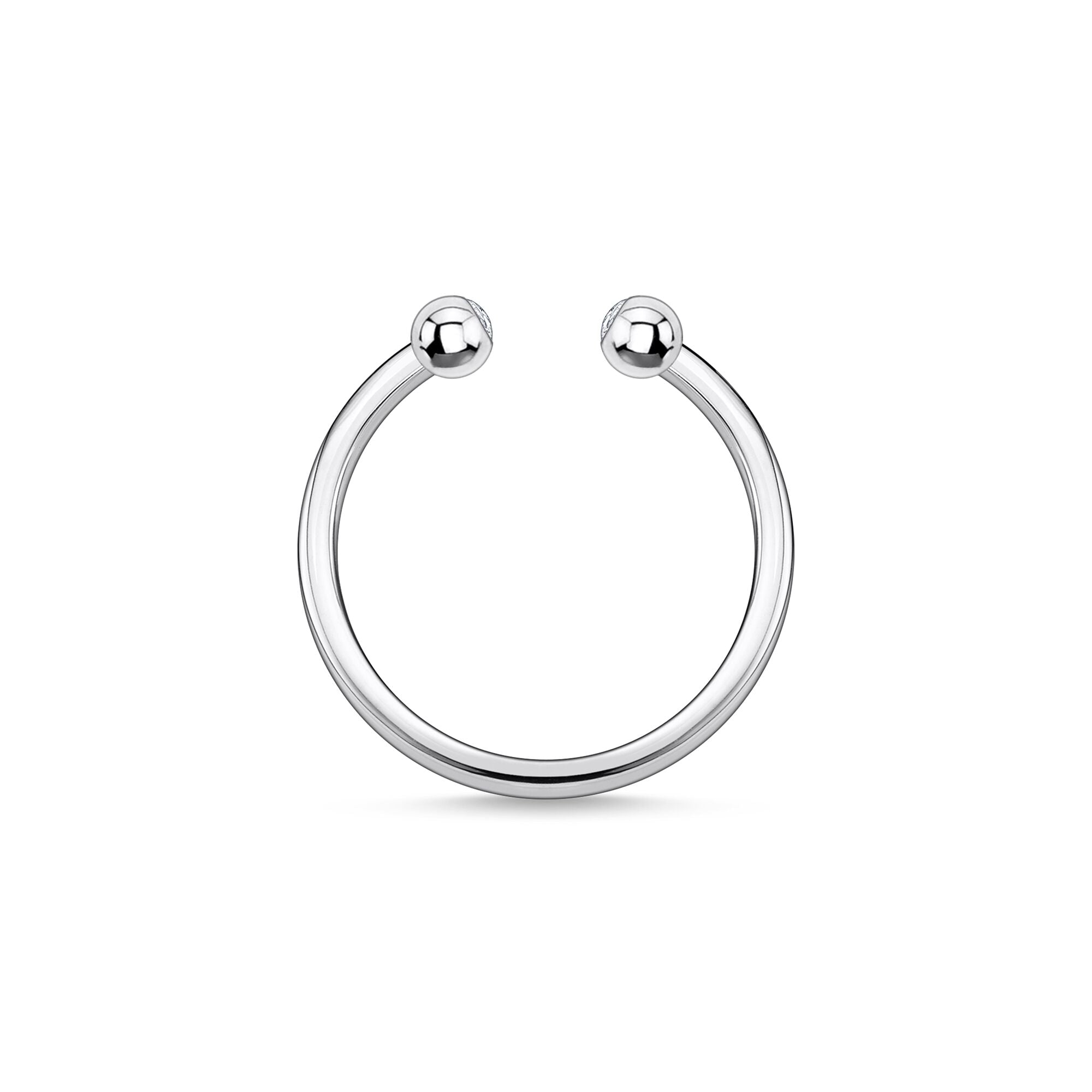 Piercing-Style Open Ring - Silver