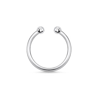 Piercing-Style Open Ring - Silver
