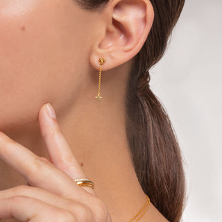 Single Ear Stud Dots Triangle - Gold