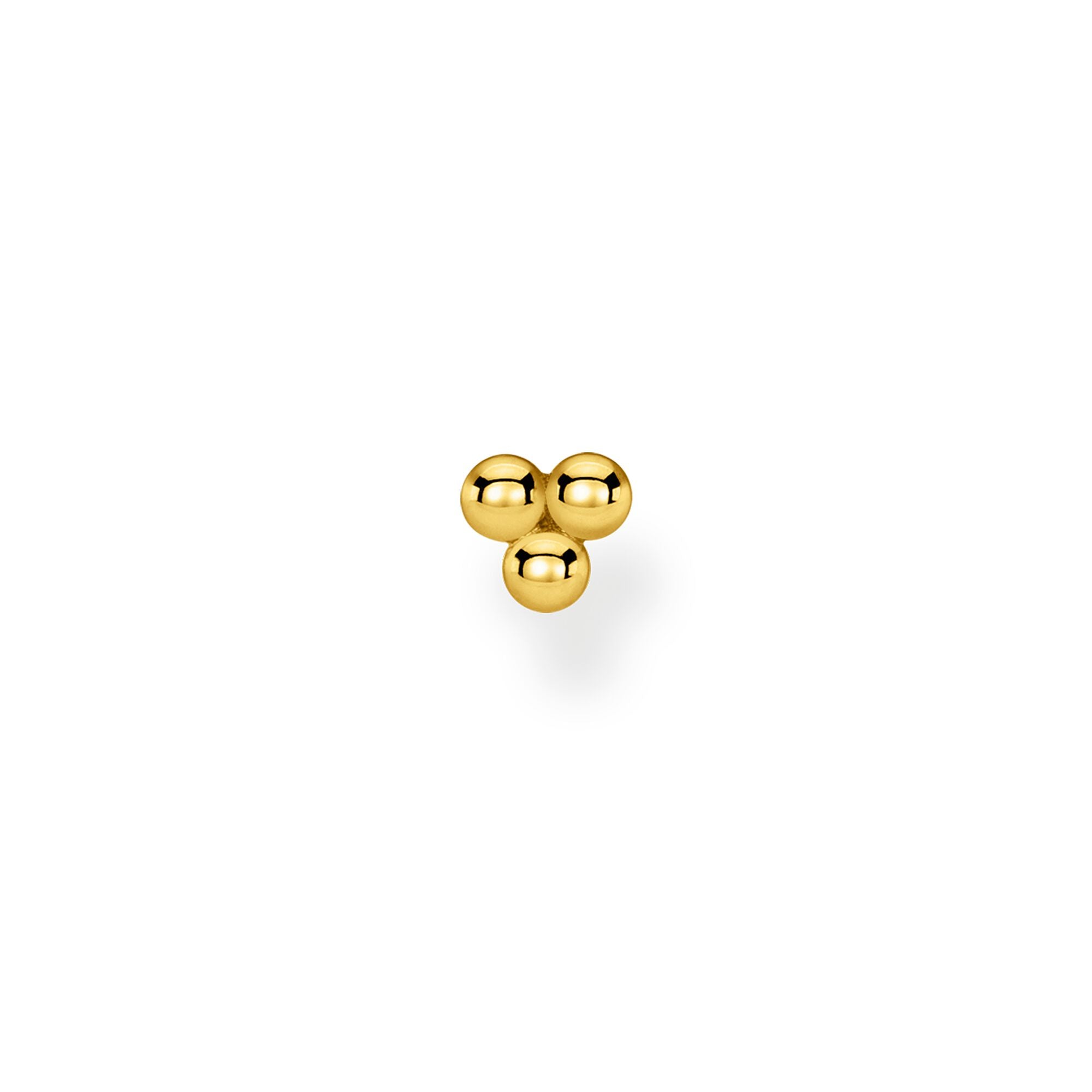 Single Ear Stud Dots Triangle - Gold