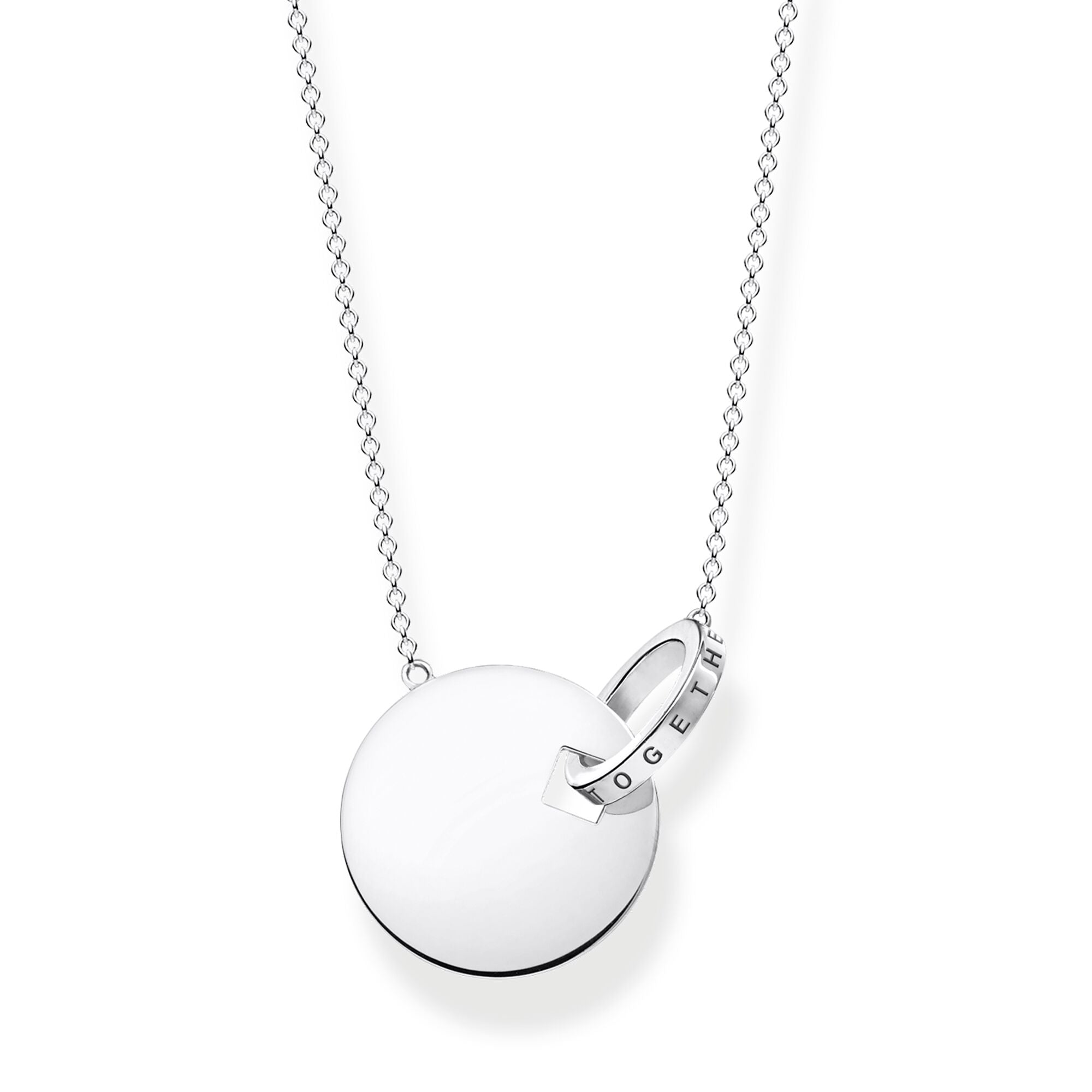 Together Coin With Ring Necklace - Silver - Small
