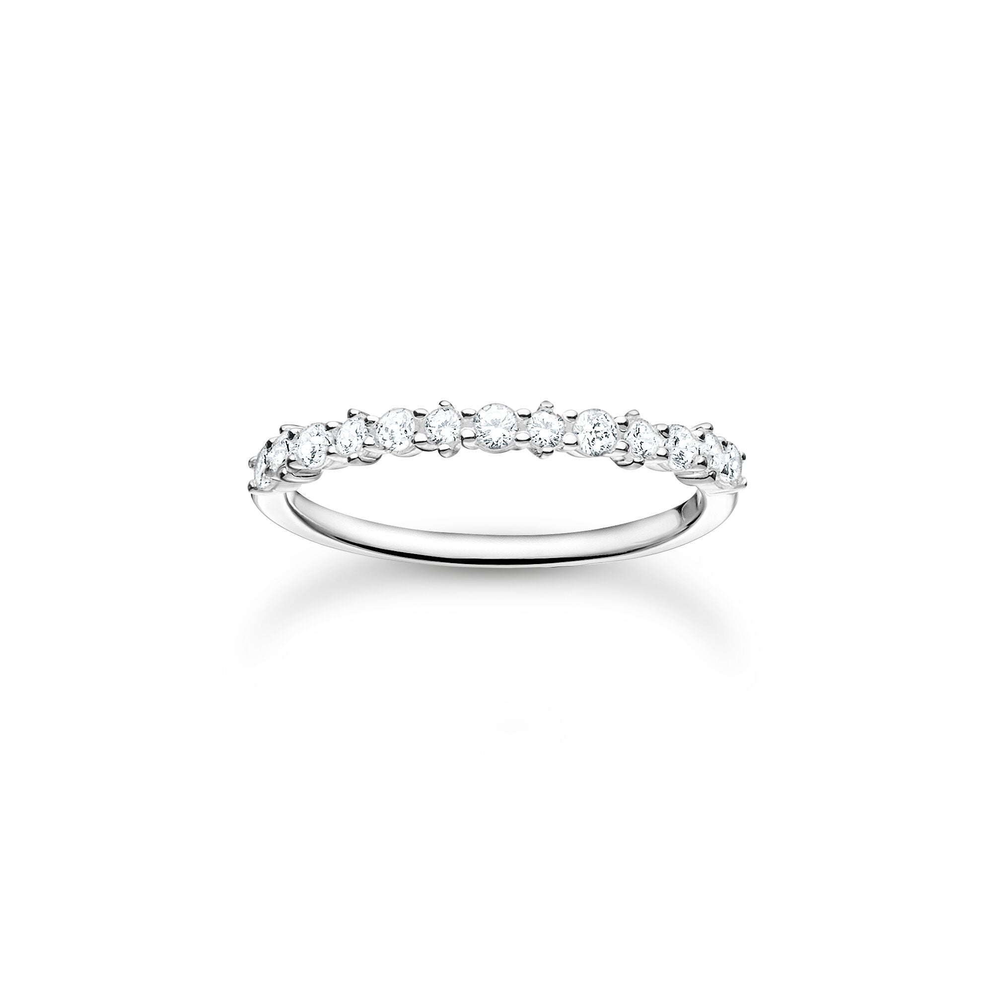 White Stone Ring - Silver