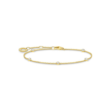 Bracelet With White Stones - Gold