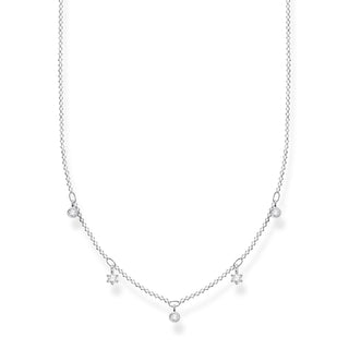 Necklace With White Stones - Silver