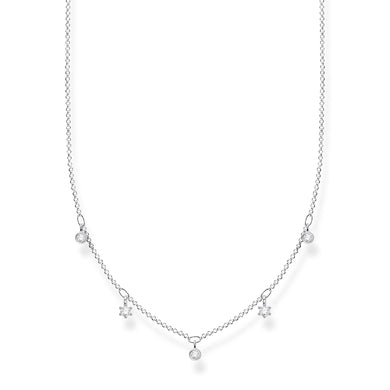 Necklace With White Stones - Silver