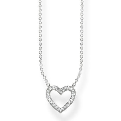 Zirconia Heart Necklace - Silver