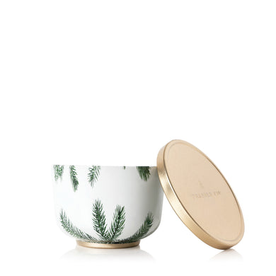 Thymes Frasier Fir Heritage Poured Candle Tin With Gold Lid