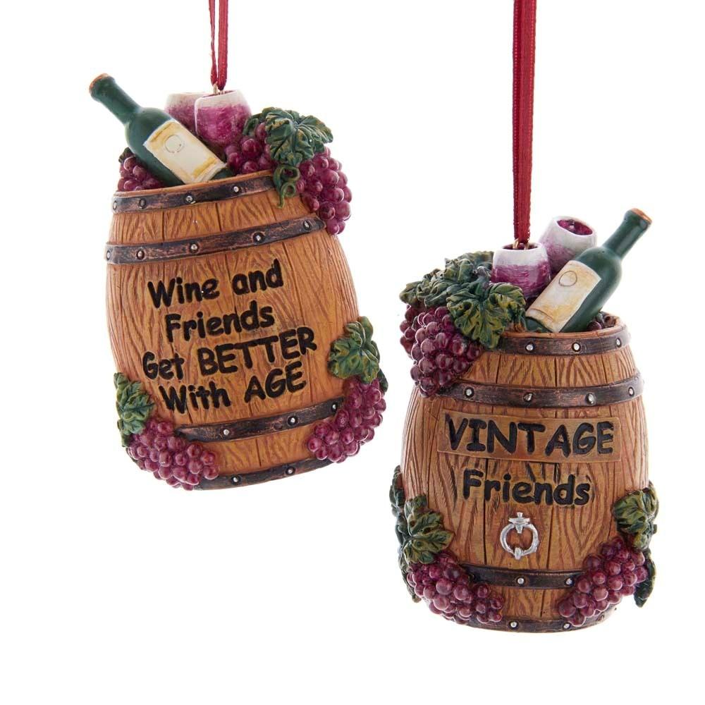 Vintage Friends Wine Ornament
